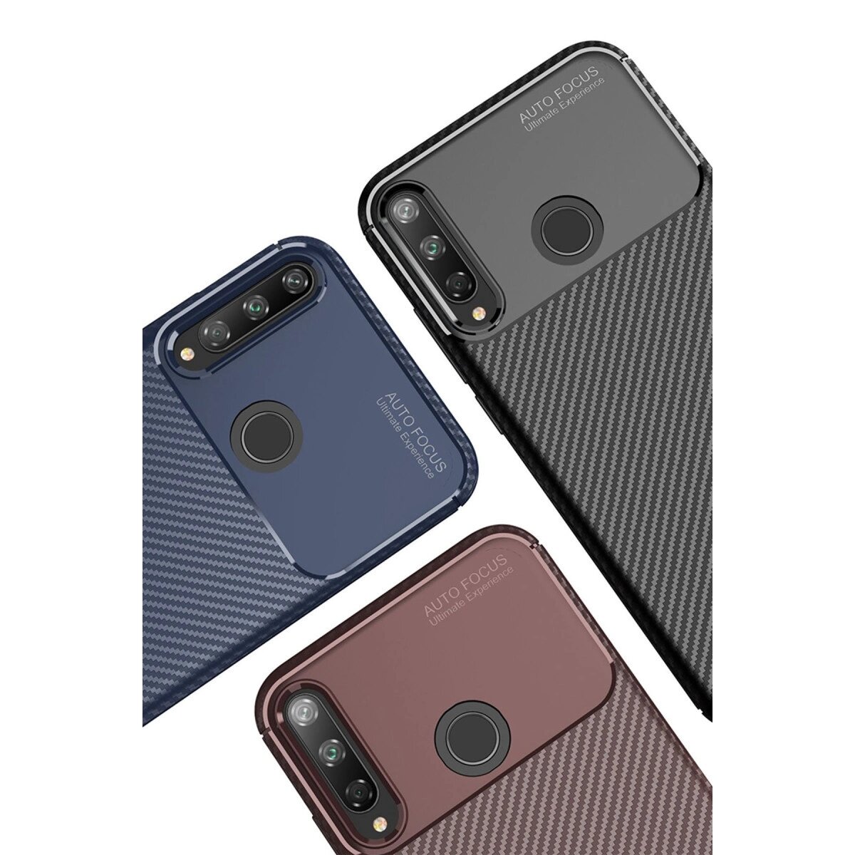 Huawei P40 Lite E Kılıf Auto Focus Karbon Kapak - Siyah Huawei P40 Lite E Kılıf Auto Focus Karbon Kapak - Siyah