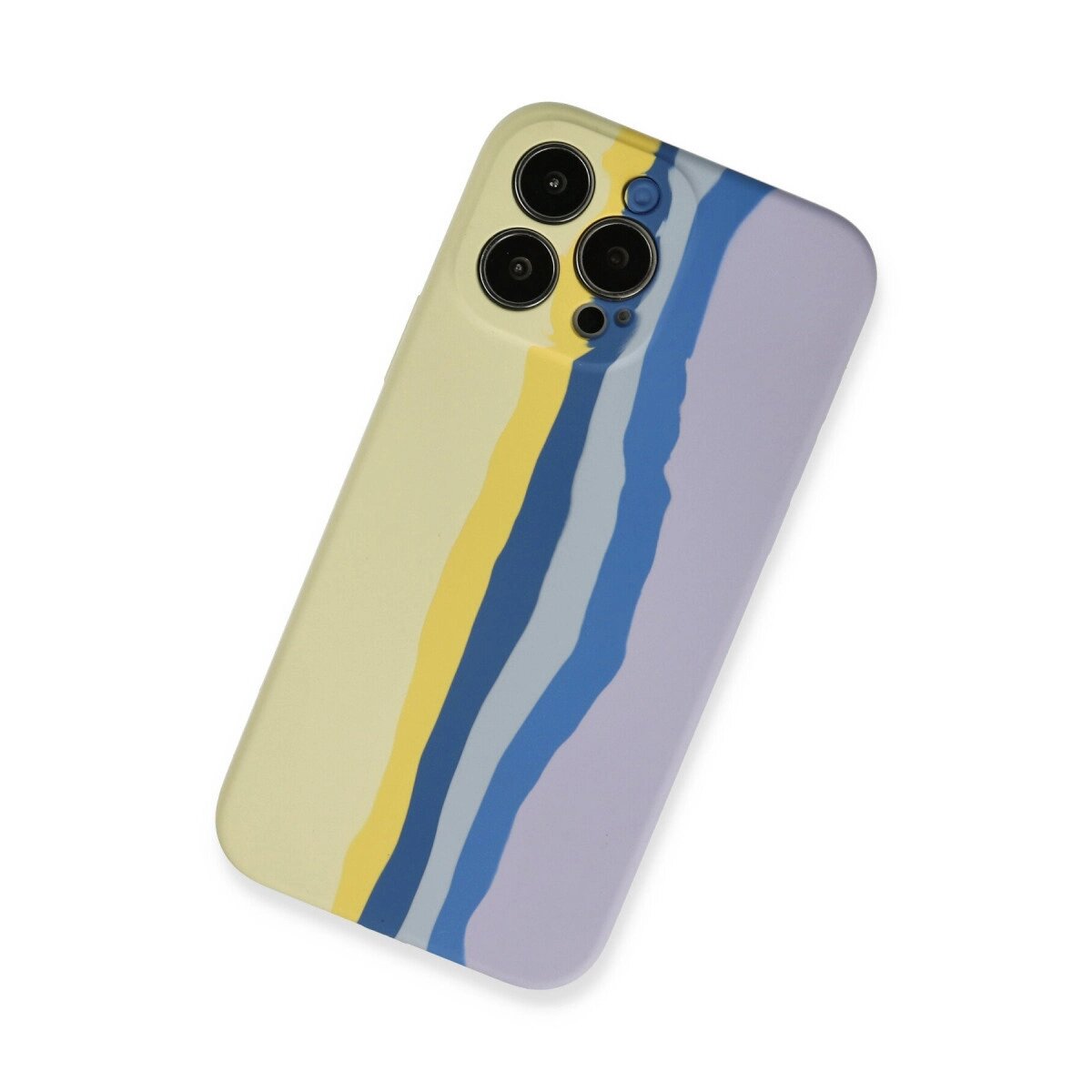 Apple İphone 13 Pro Kılıf Ebruli Lansman Silikon - Sarı-lila Apple İphone 13 Pro Kılıf Ebruli Lansman Silikon - Sarı-lila