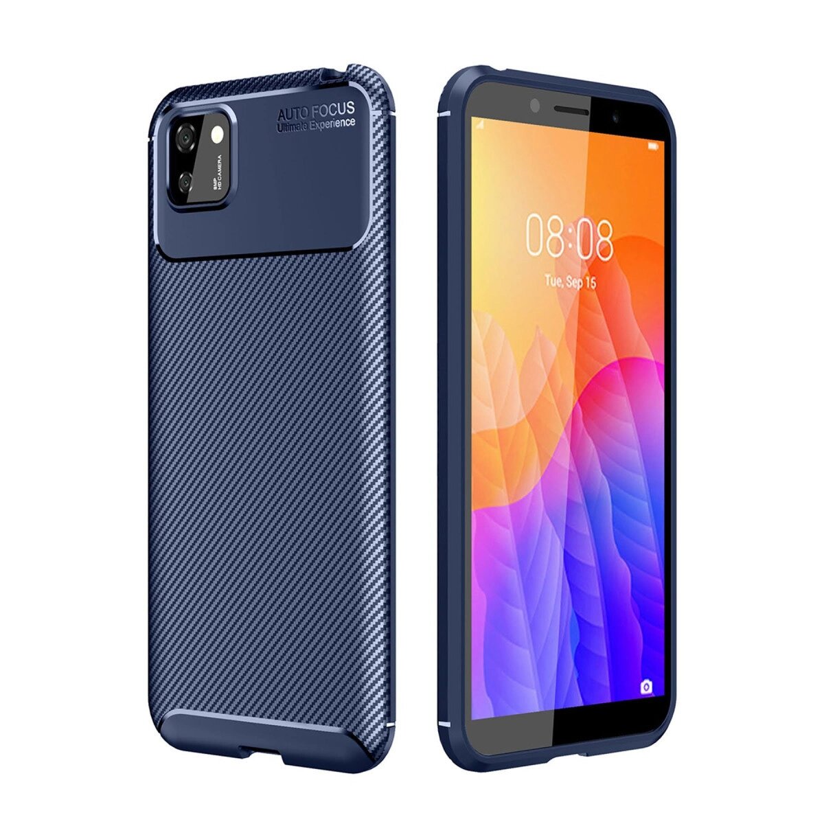 Huawei Y5p Kılıf Auto Focus Karbon Kapak - Lacivert Huawei Y5p Kılıf Auto Focus Karbon Kapak - Lacivert