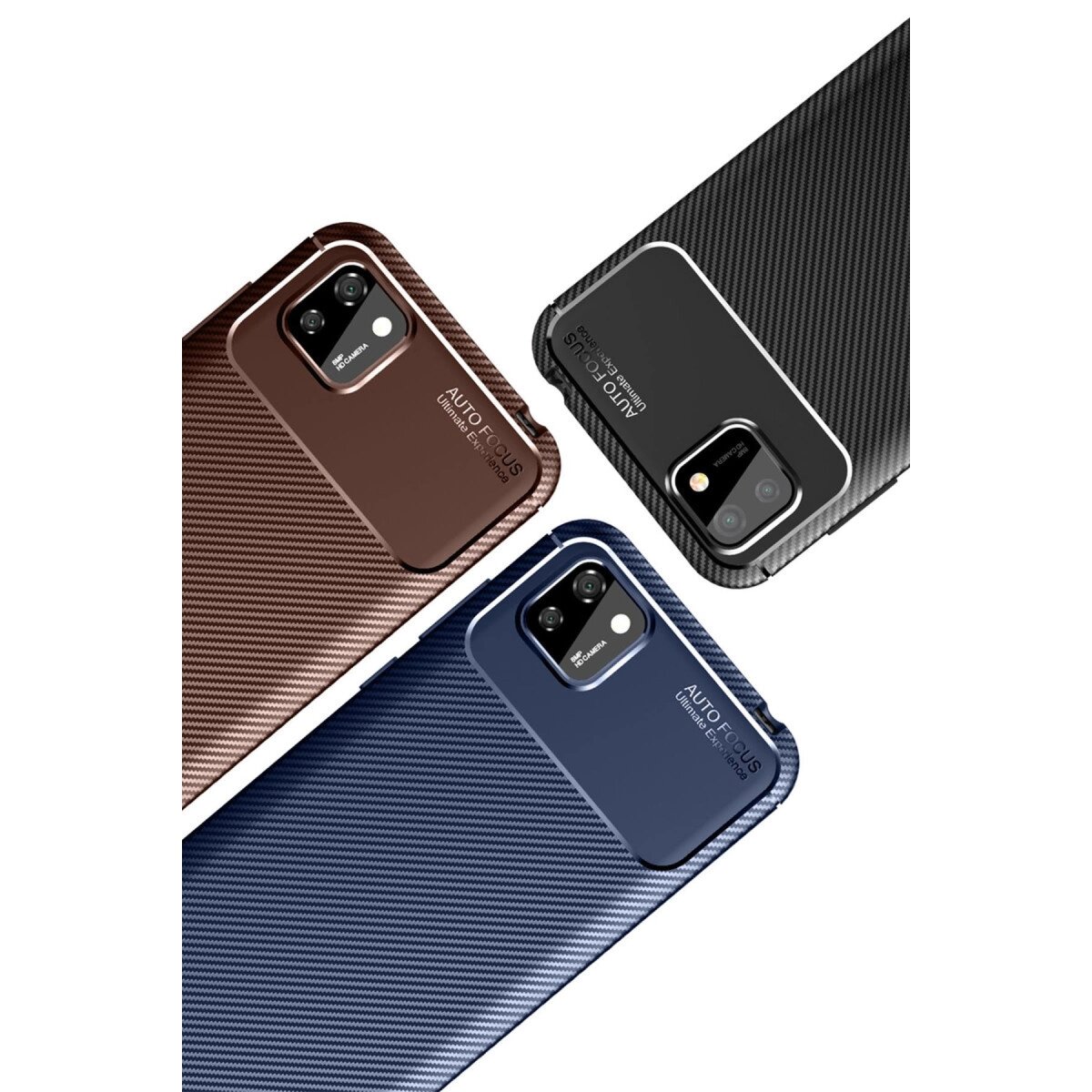 Huawei Y5p Kılıf Auto Focus Karbon Kapak - Lacivert Huawei Y5p Kılıf Auto Focus Karbon Kapak - Lacivert