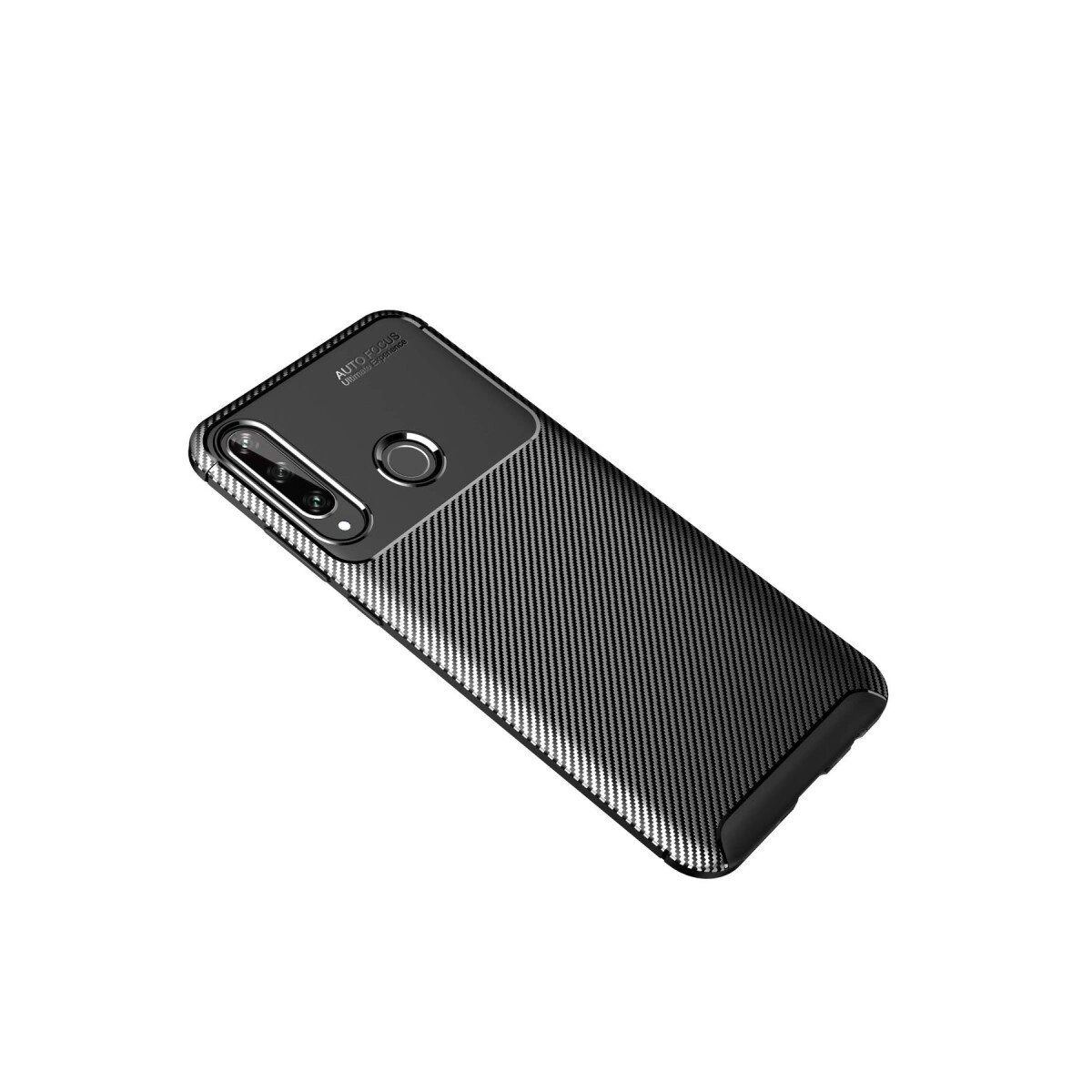Huawei Y6p Kılıf Auto Focus Karbon Kapak - Siyah Huawei Y6p Kılıf Auto Focus Karbon Kapak - Siyah