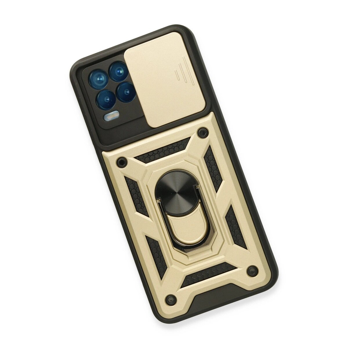 Realme 8 Kılıf Pars Lens Yüzüklü Silikon - Gold Realme 8 Kılıf Pars Lens Yüzüklü Silikon - Gold