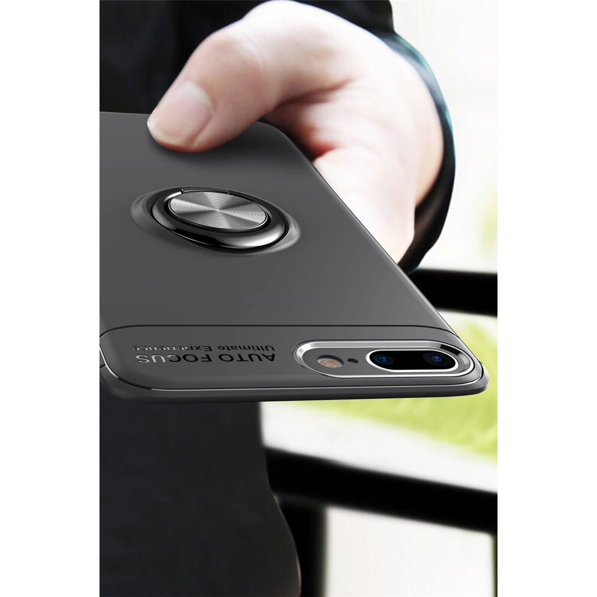 Apple İphone 7 Plus Kılıf Range Yüzüklü Silikon - Kırmızı Apple İphone 7 Plus Kılıf Range Yüzüklü Silikon - Kırmızı