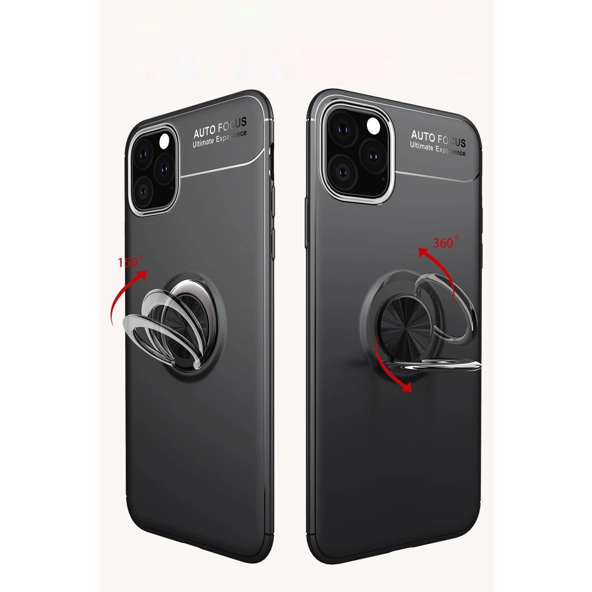 Apple İphone 11 Pro Max Kılıf Range Yüzüklü Silikon - Siyah-mavi