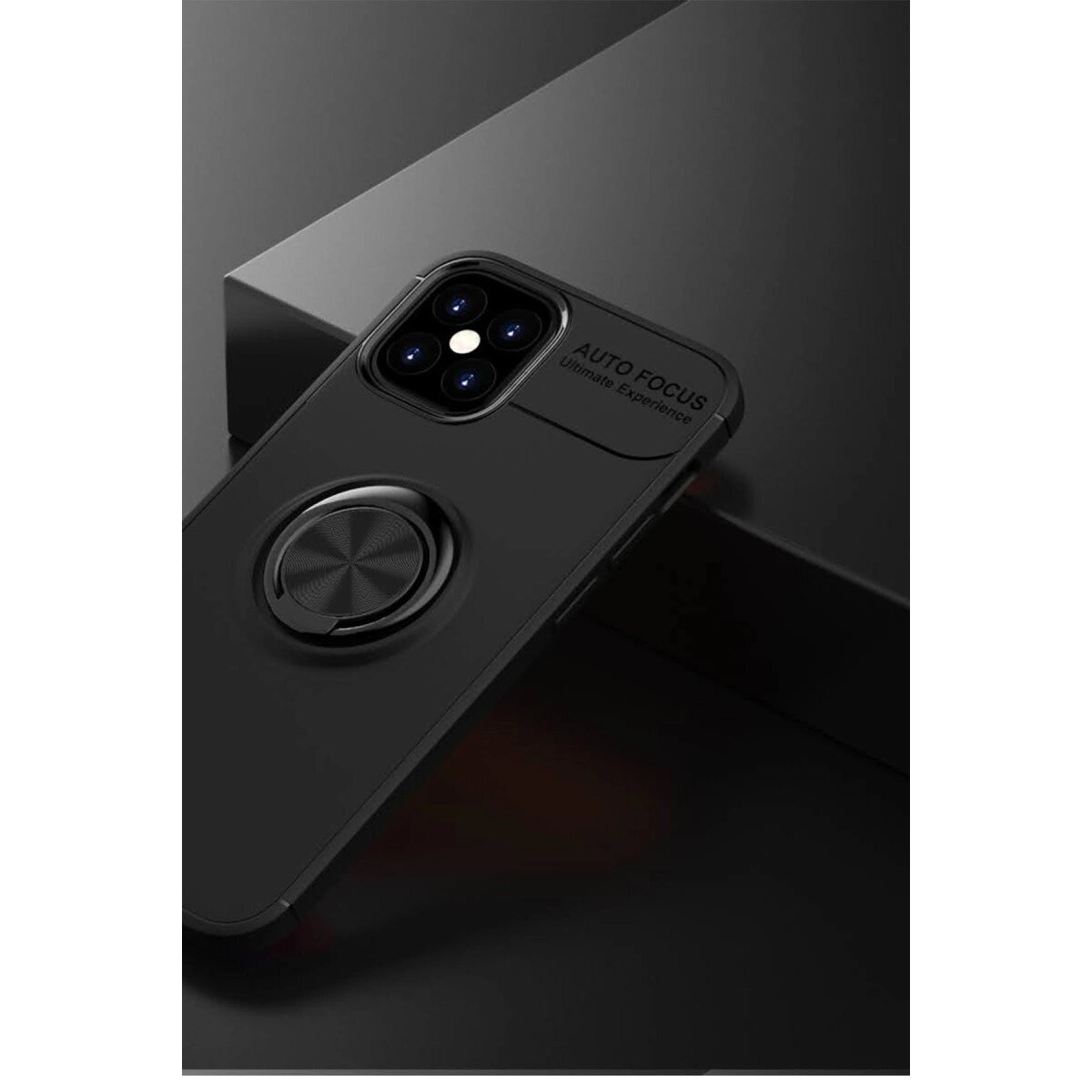 Apple İphone 12 Mini Kılıf Range Yüzüklü Silikon - Siyah