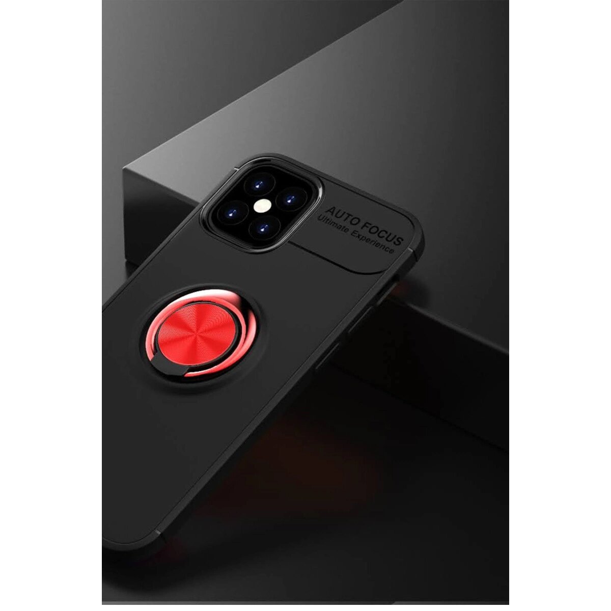 Apple İphone 12 Mini Kılıf Range Yüzüklü Silikon - Siyah-kırmızı Apple İphone 12 Mini Kılıf Range Yüzüklü Silikon - Siyah-kırmızı