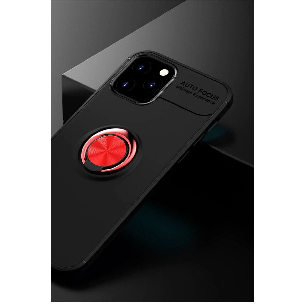 Apple İphone 12 Kılıf Range Yüzüklü Silikon - Siyah-kırmızı Apple İphone 12 Kılıf Range Yüzüklü Silikon - Siyah-kırmızı