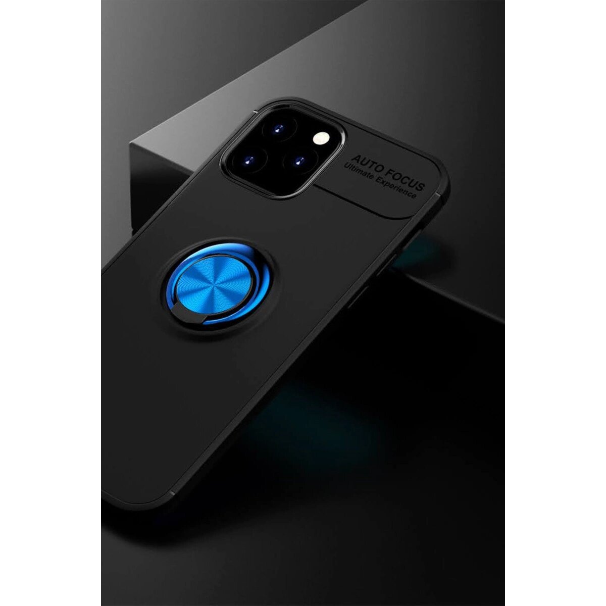 Apple İphone 12 Kılıf Range Yüzüklü Silikon - Siyah-mavi Apple İphone 12 Kılıf Range Yüzüklü Silikon - Siyah-mavi