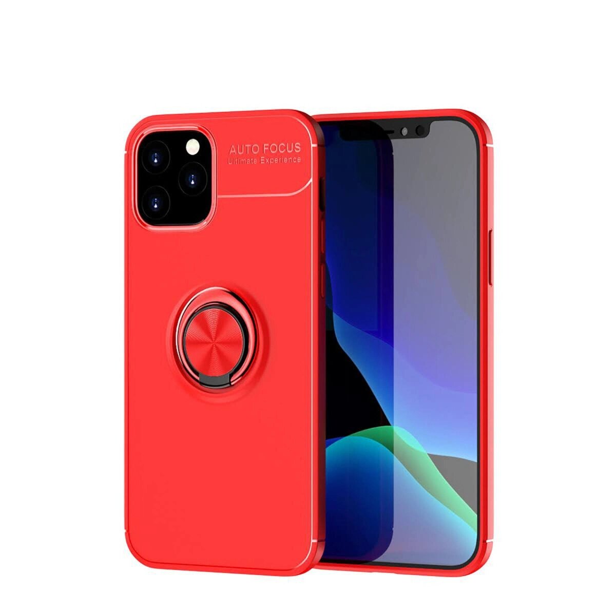 Apple İphone 12 Kılıf Range Yüzüklü Silikon - Kırmızı Apple İphone 12 Kılıf Range Yüzüklü Silikon - Kırmızı