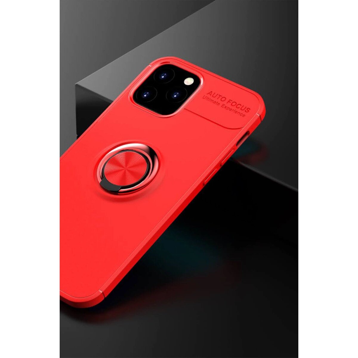 Apple İphone 12 Kılıf Range Yüzüklü Silikon - Kırmızı Apple İphone 12 Kılıf Range Yüzüklü Silikon - Kırmızı