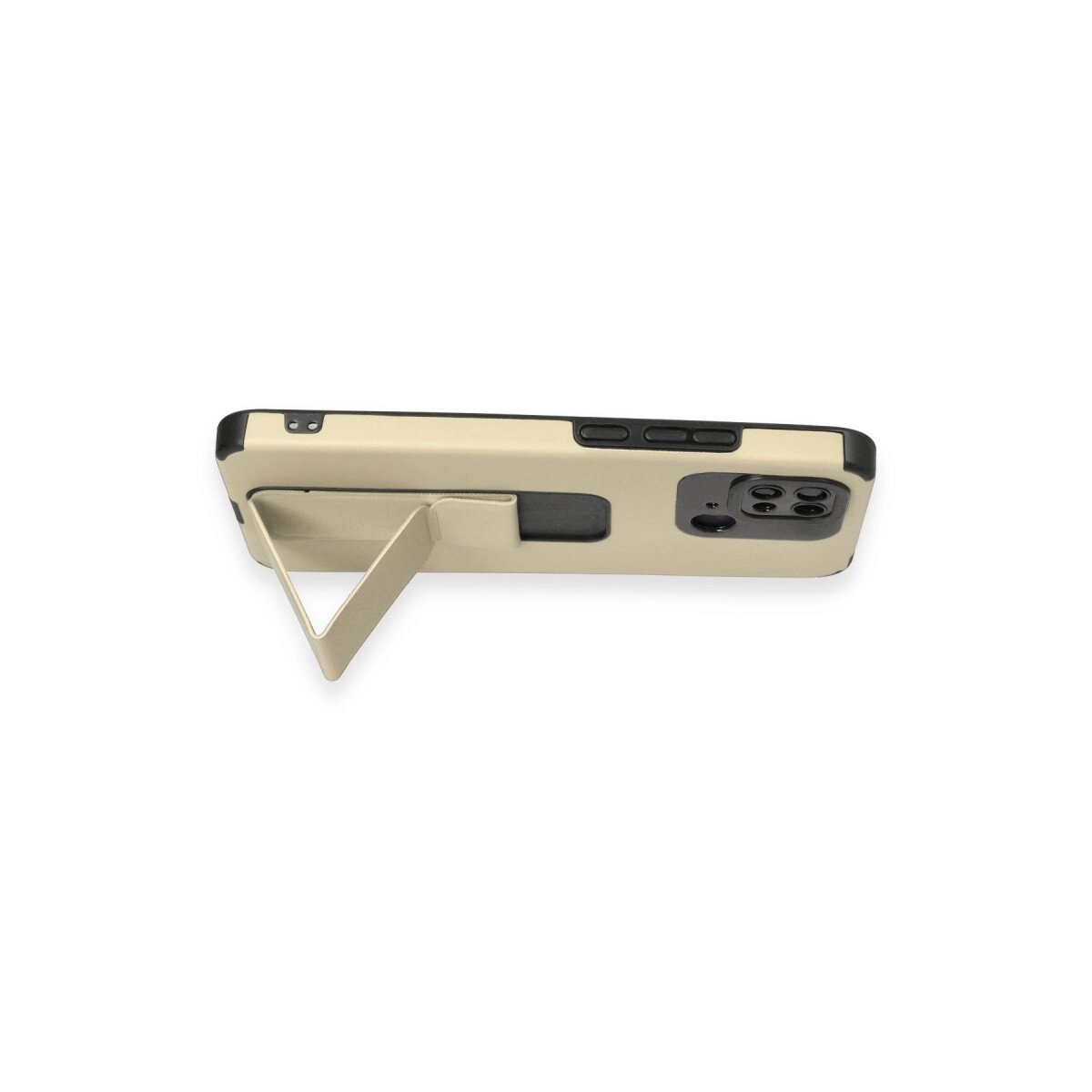 Xiaomi Redmi 10c Kılıf Mega Standlı Silikon - Gold Xiaomi Redmi 10c Kılıf Mega Standlı Silikon - Gold