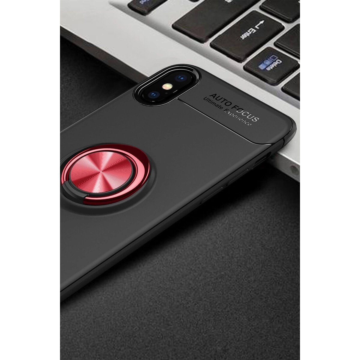 Apple İphone Xs Max Kılıf Range Yüzüklü Silikon - Siyah-kırmızı Apple İphone Xs Max Kılıf Range Yüzüklü Silikon - Siyah-kırmızı