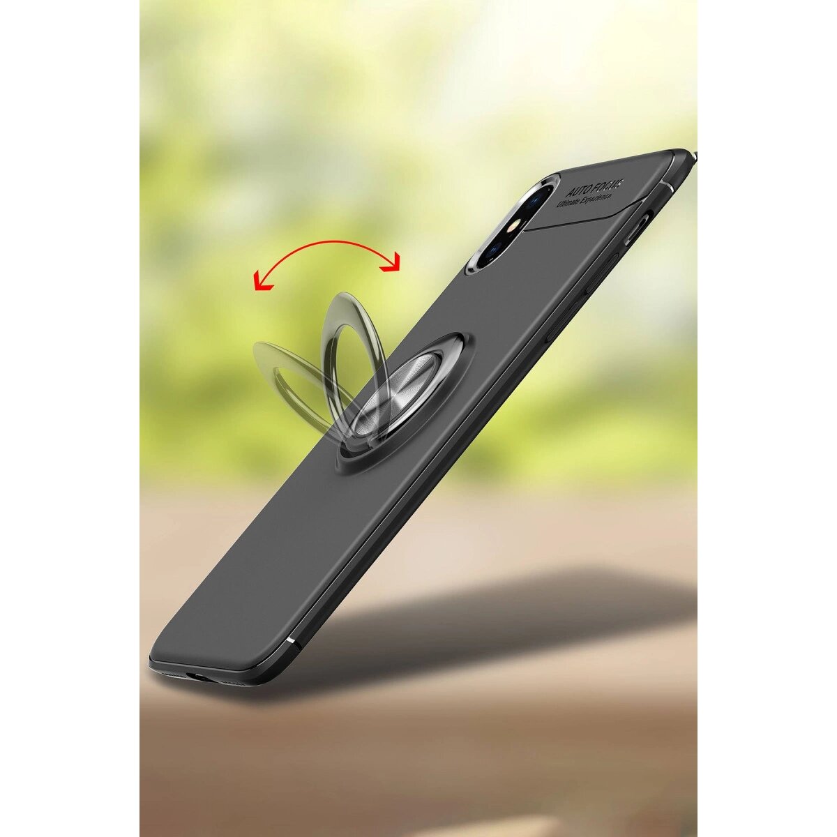 Apple İphone Xs Max Kılıf Range Yüzüklü Silikon - Siyah-kırmızı Apple İphone Xs Max Kılıf Range Yüzüklü Silikon - Siyah-kırmızı
