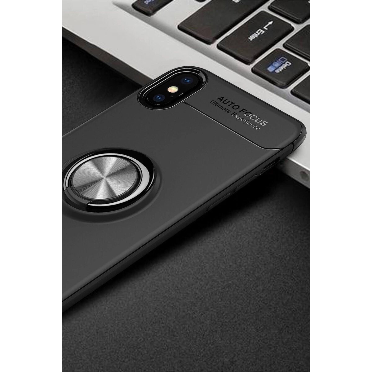 Apple İphone Xs Max Kılıf Range Yüzüklü Silikon - Siyah Apple İphone Xs Max Kılıf Range Yüzüklü Silikon - Siyah