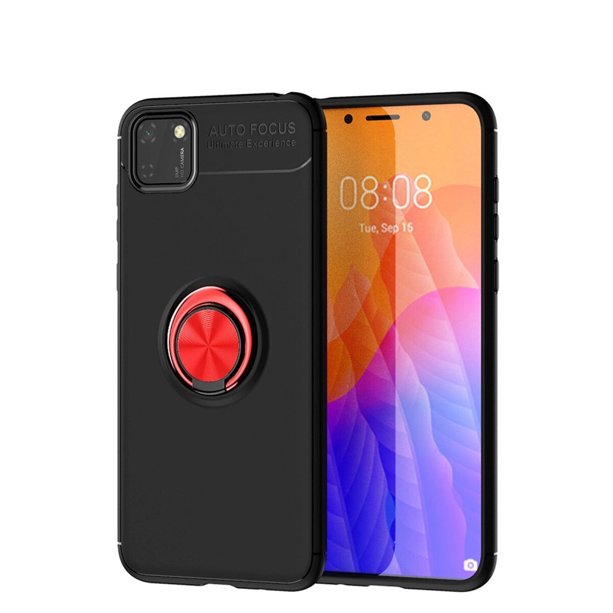 Huawei Y5p Kılıf Range Yüzüklü Silikon - Siyah-kırmızı Huawei Y5p Kılıf Range Yüzüklü Silikon - Siyah-kırmızı