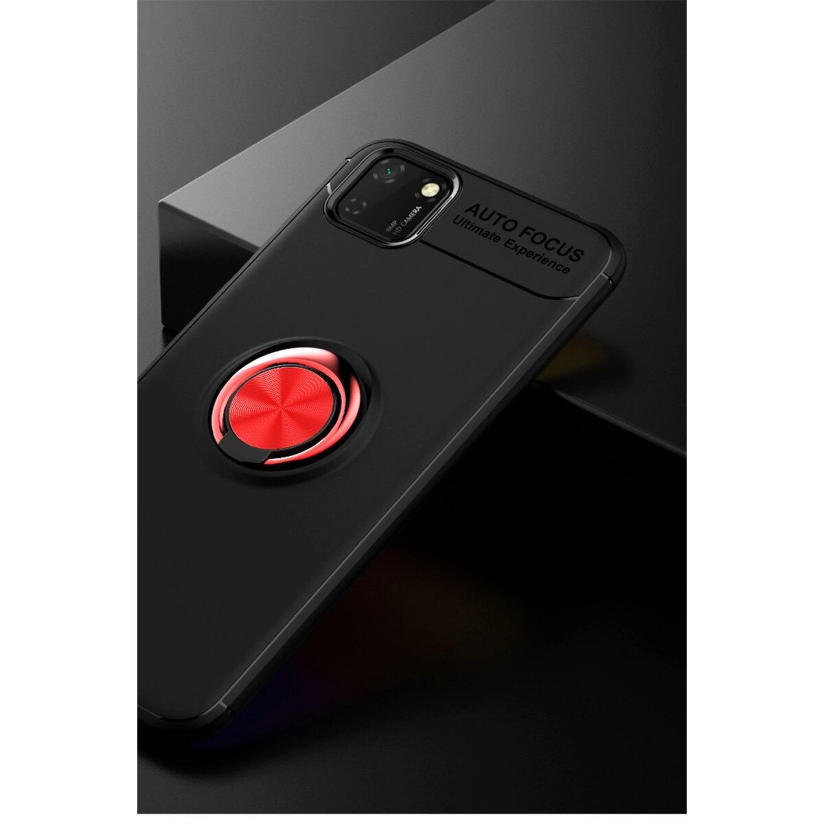 Huawei Y5p Kılıf Range Yüzüklü Silikon - Siyah-kırmızı Huawei Y5p Kılıf Range Yüzüklü Silikon - Siyah-kırmızı