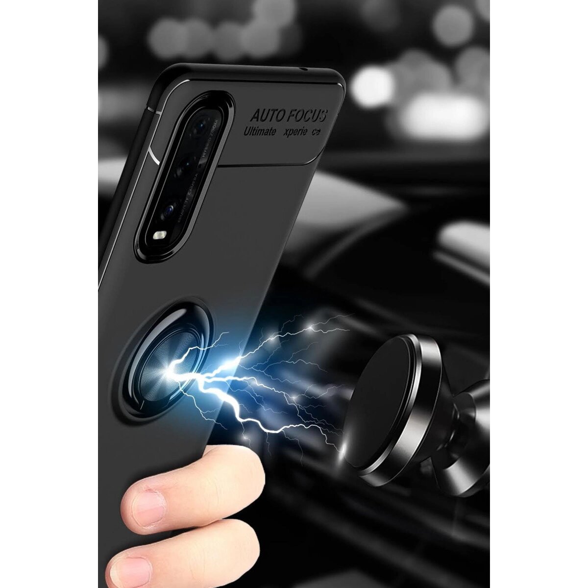 Oppo Find X2 Kılıf Range Yüzüklü Silikon - Siyah-kırmızı Oppo Find X2 Kılıf Range Yüzüklü Silikon - Siyah-kırmızı