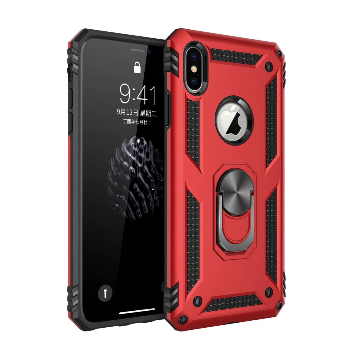 Apple İphone Xs Max Kılıf Sofya Yüzüklü Silikon Kapak - Kırmızı Apple İphone Xs Max Kılıf Sofya Yüzüklü Silikon Kapak - Kırmızı