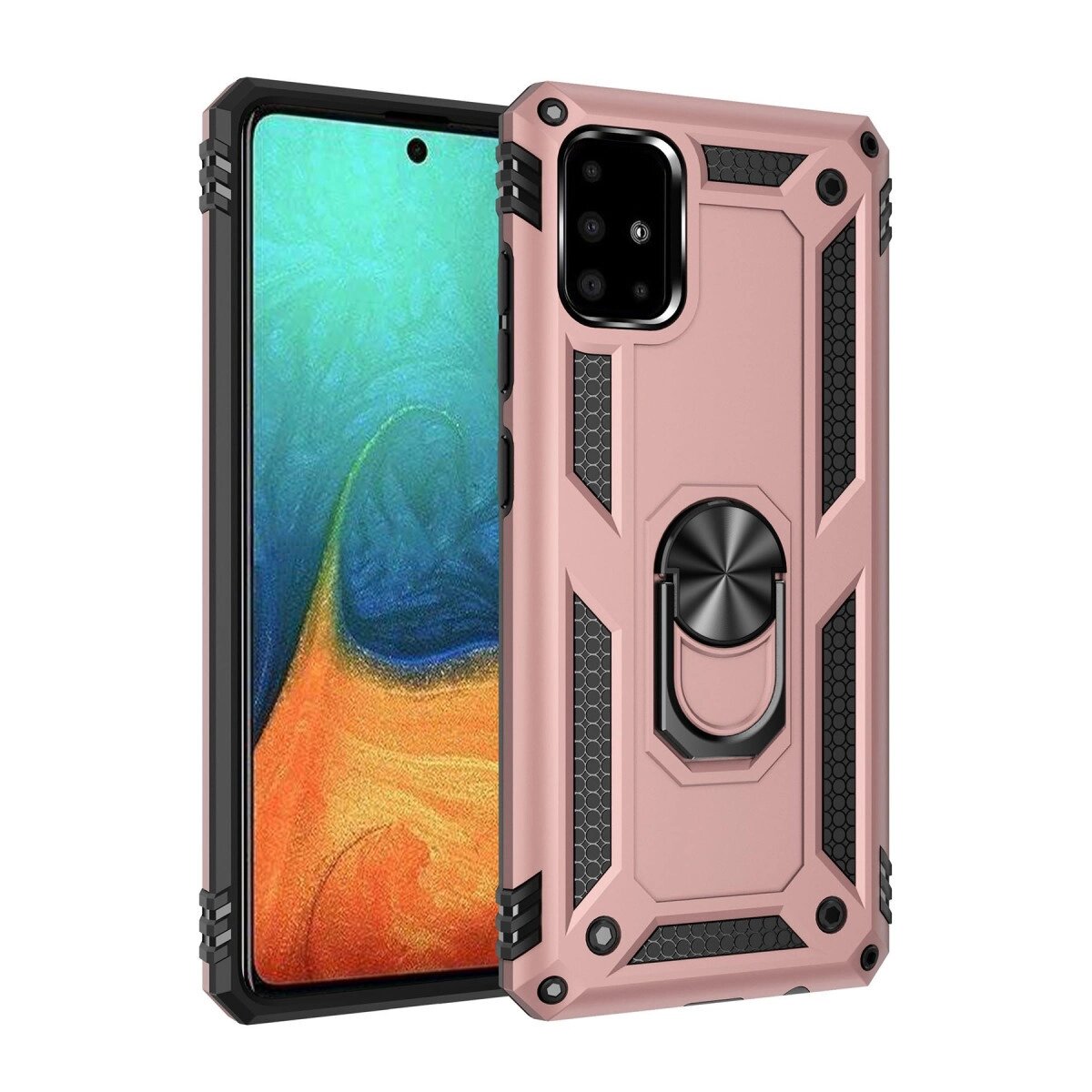 Samsung Galaxy A71 Kılıf Sofya Yüzüklü Silikon Kapak - Rose Samsung Galaxy A71 Kılıf Sofya Yüzüklü Silikon Kapak - Rose