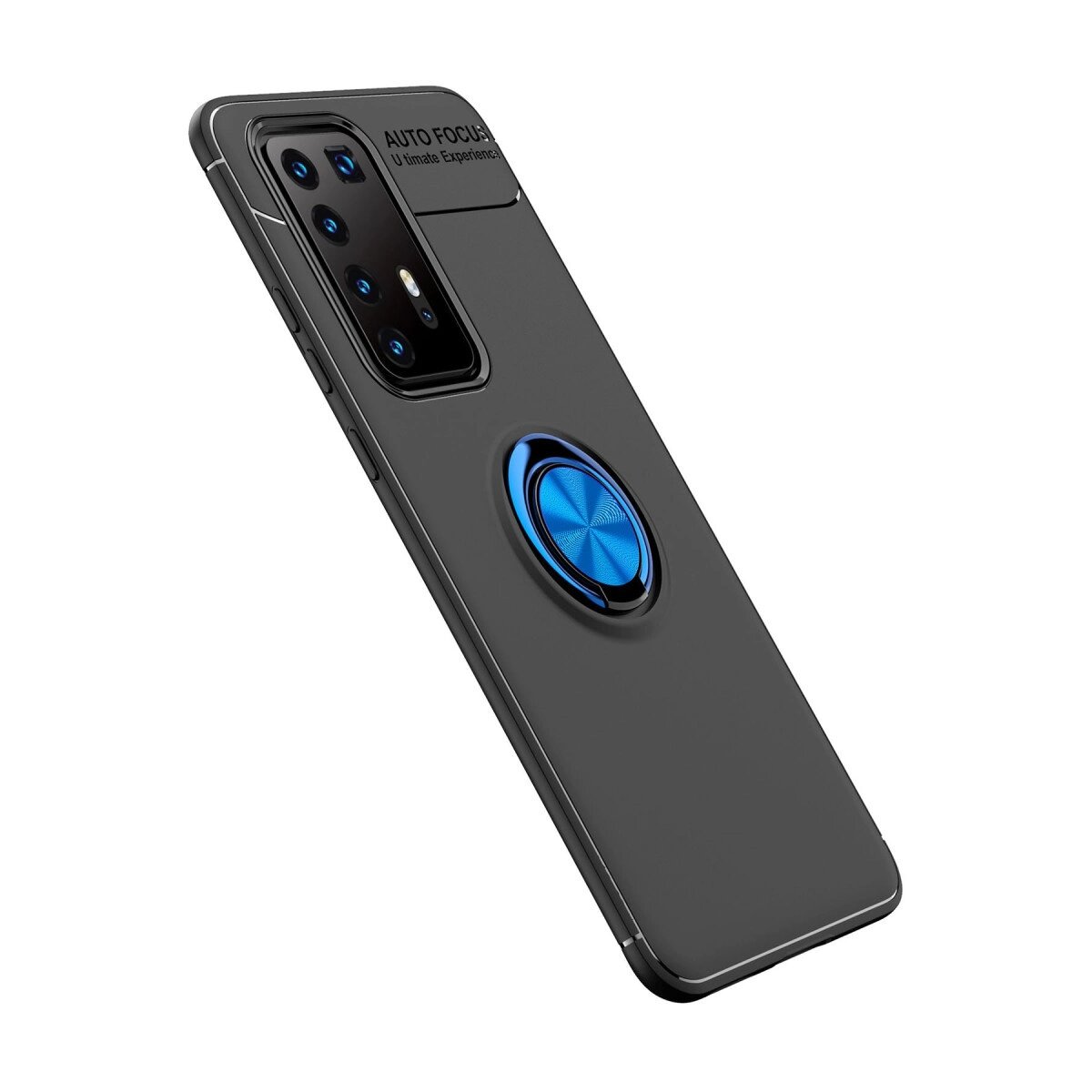 Huawei P40 Pro Kılıf Range Yüzüklü Silikon - Siyah-mavi Huawei P40 Pro Kılıf Range Yüzüklü Silikon - Siyah-mavi