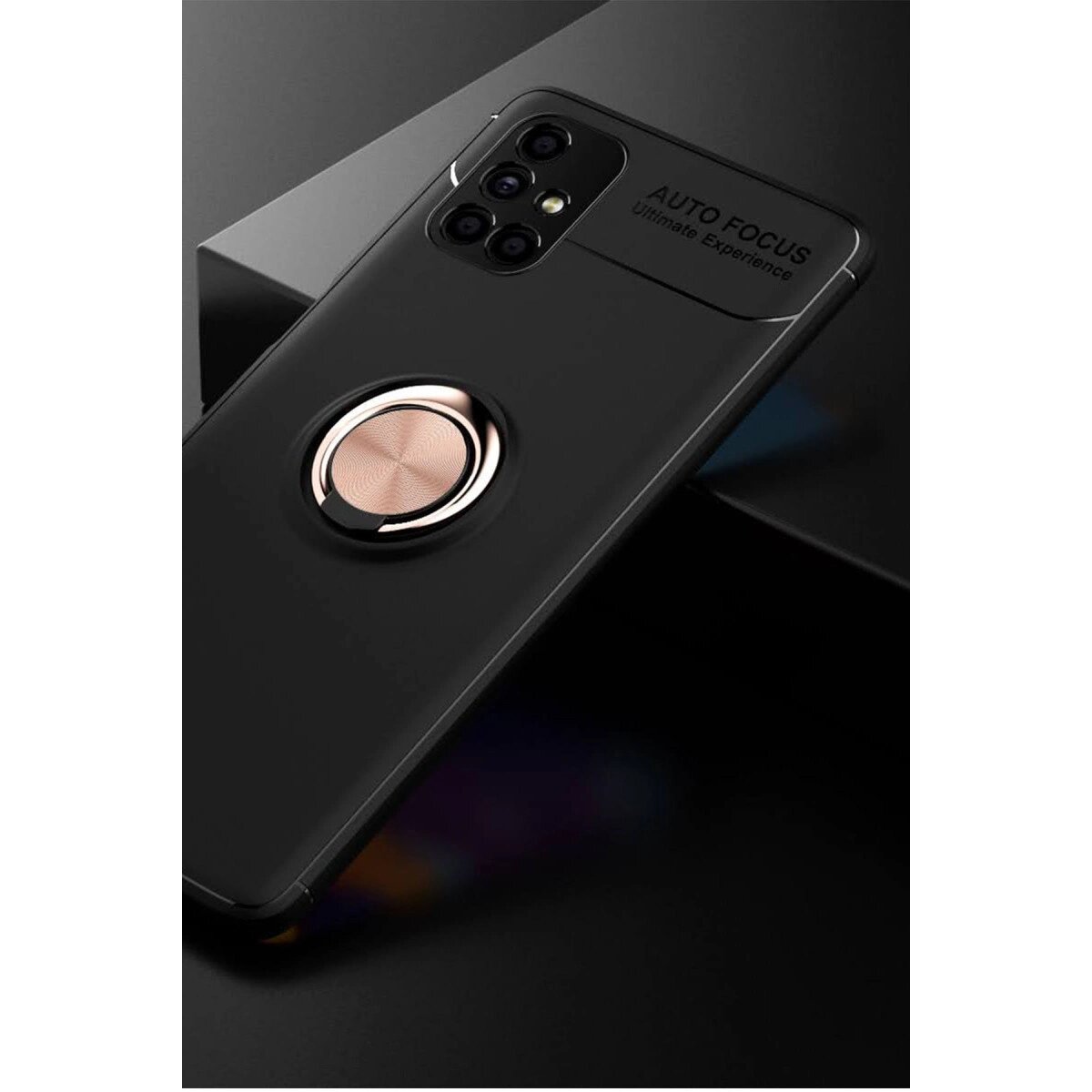 Samsung Galaxy M51 Kılıf Range Yüzüklü Silikon - Siyah-gold Samsung Galaxy M51 Kılıf Range Yüzüklü Silikon - Siyah-gold