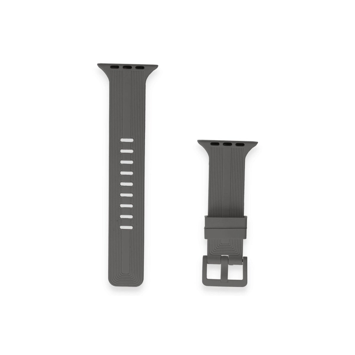 Apple Watch 38mm Kr408 Çizgili Silikon Kordon (saat Değildir) - Koyu Gri