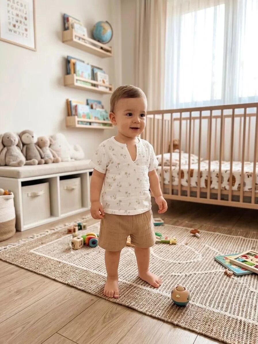 1/4 Yaş Müslin Kumaş Bebek Takımı