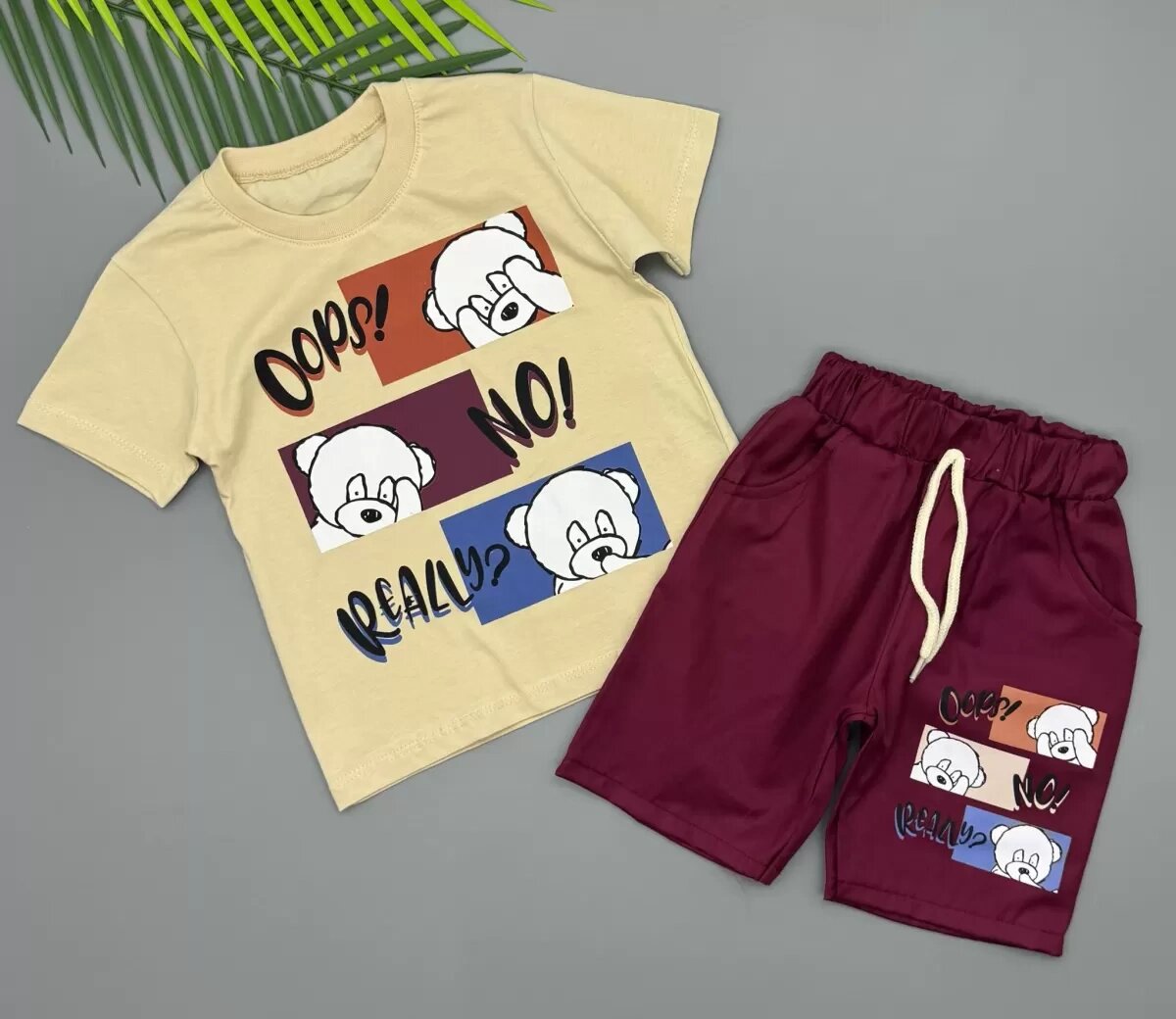 3/5 Yaş Ops No Ayıcık Baskılı Çuk Takımı (Renkli · 3 Yaş)