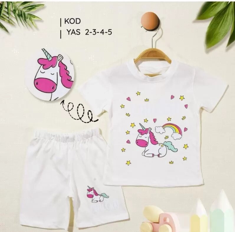 2/5 Yaş Unicorn Baskılı Çuk Takımı (Renkli · 2 Yaş)