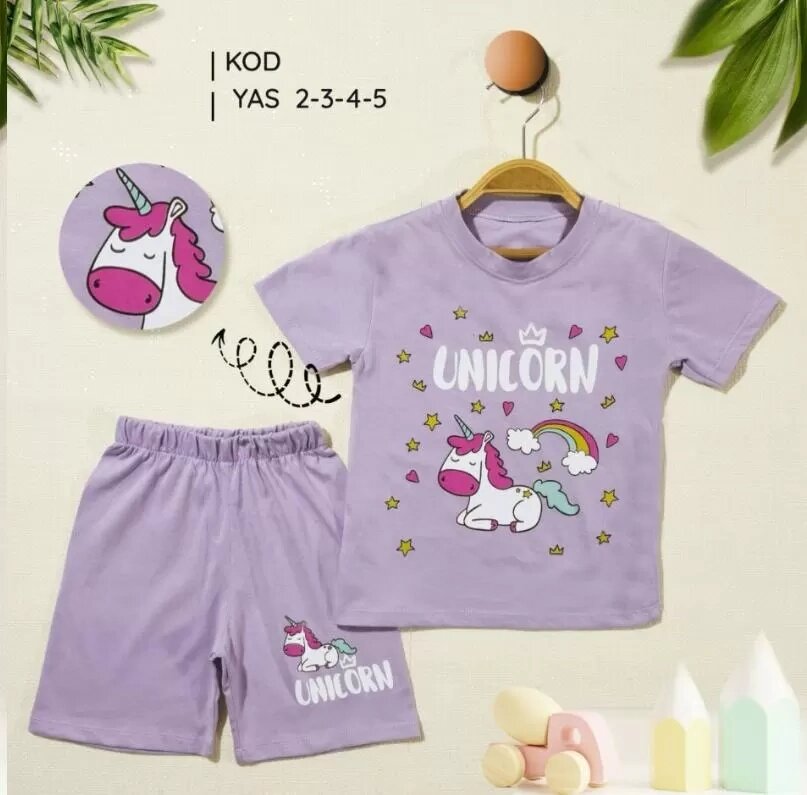 2/5 Yaş Unicorn Baskılı Çuk Takımı (Renkli · 2 Yaş)