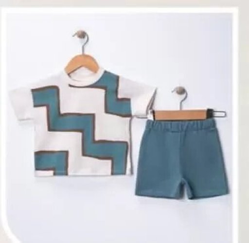 6/18 Ay Geometrik Baskılı Oversize Bebek Takımı
