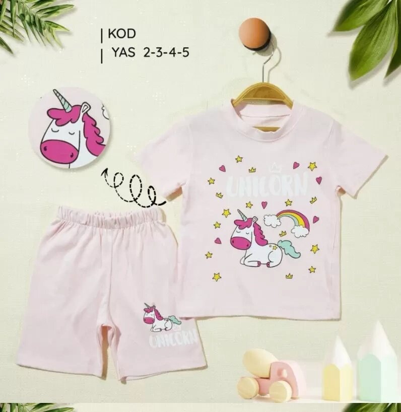 2/5 Yaş Unicorn Baskılı Çuk Takımı (Renkli · 2 Yaş)