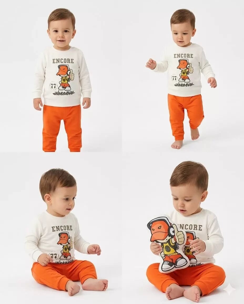 6/24 Ay Baskılı Basic Bebek Takımı