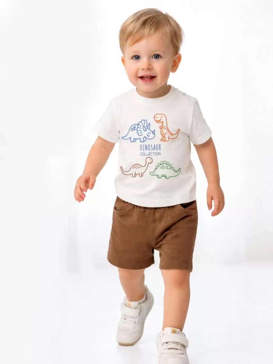 6/24 Ay Dino Baskılı Basic Bebek Takımı