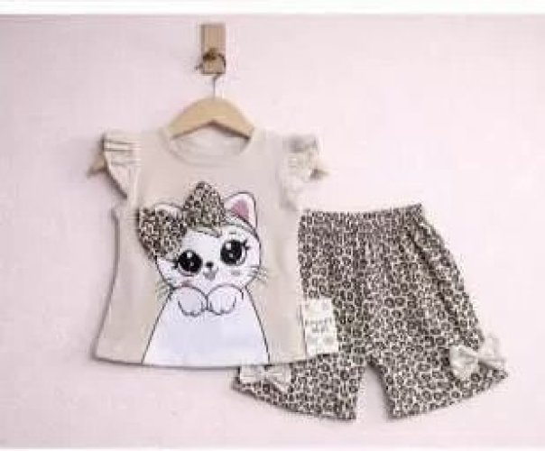 9/24 Ay Leopar Kedi Baskılı Bebek Takımı 9/24 Ay Leopar Kedi Baskılı Bebek Takımı