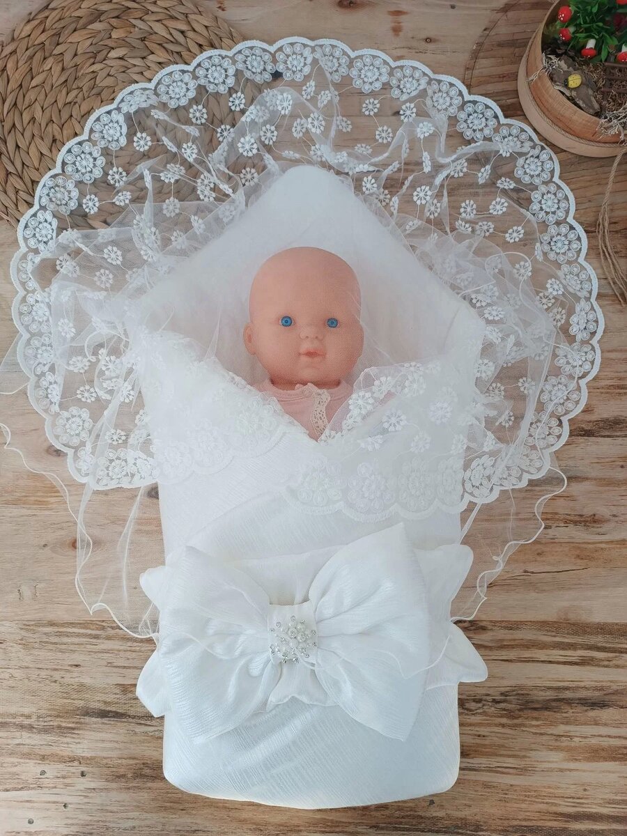 Yenidoğan Ay Işığı Papatya Dantelli Taşlı Fiyonk Bebek Battaniyesi Kundak Ekru Yenidoğan Ay Işığı Papatya Dantelli Taşlı Fiyonk Bebek Battaniyesi Kundak Ekru