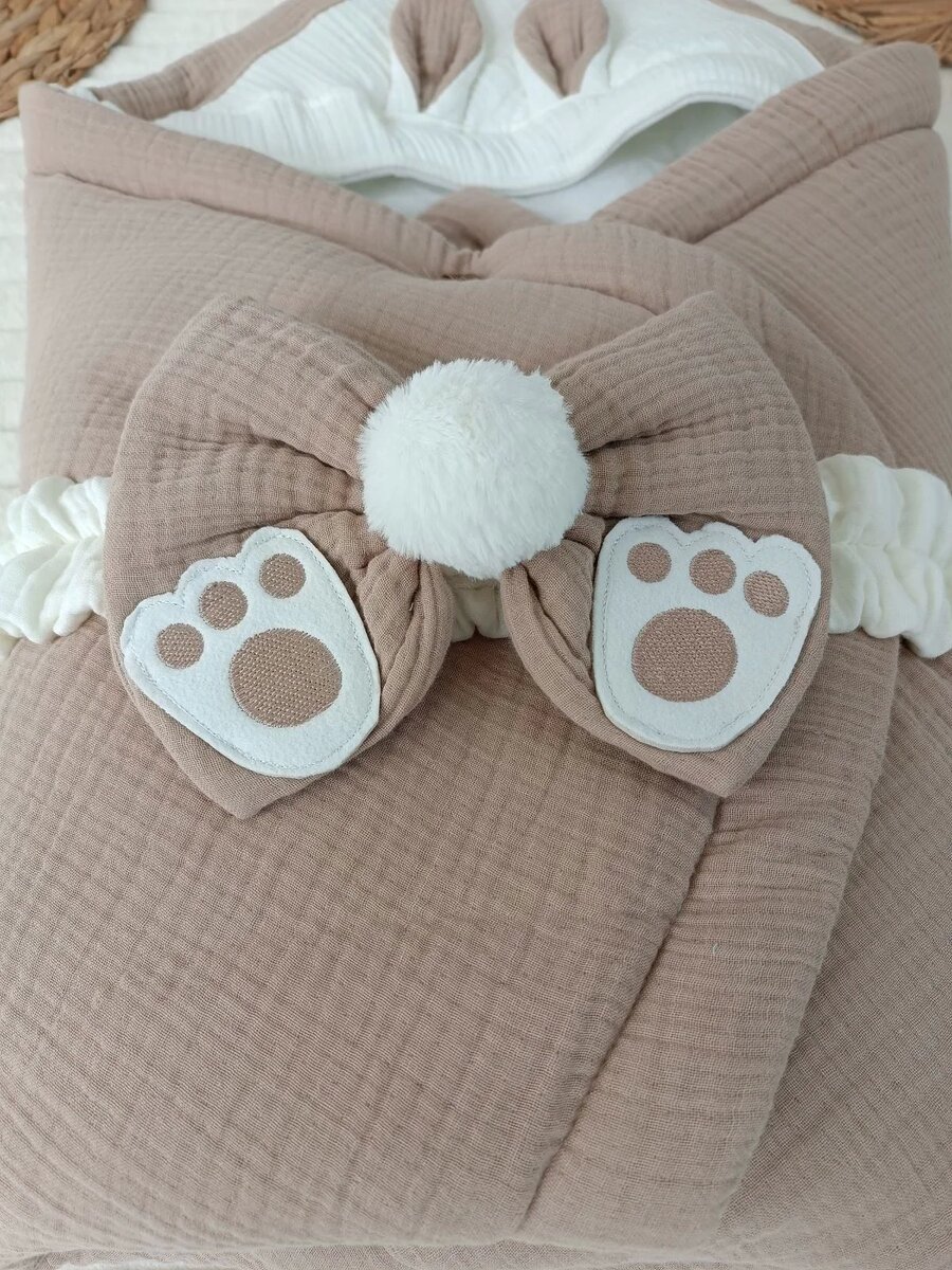 Yenidoğan 4 Kat Müslin Kumaş Kulaklı Patili Fiyonk Bebek Battaniyesi Kundak Yeşil Yenidoğan 4 Kat Müslin Kumaş Kulaklı Patili Fiyonk Bebek Battaniyesi Kundak Yeşil