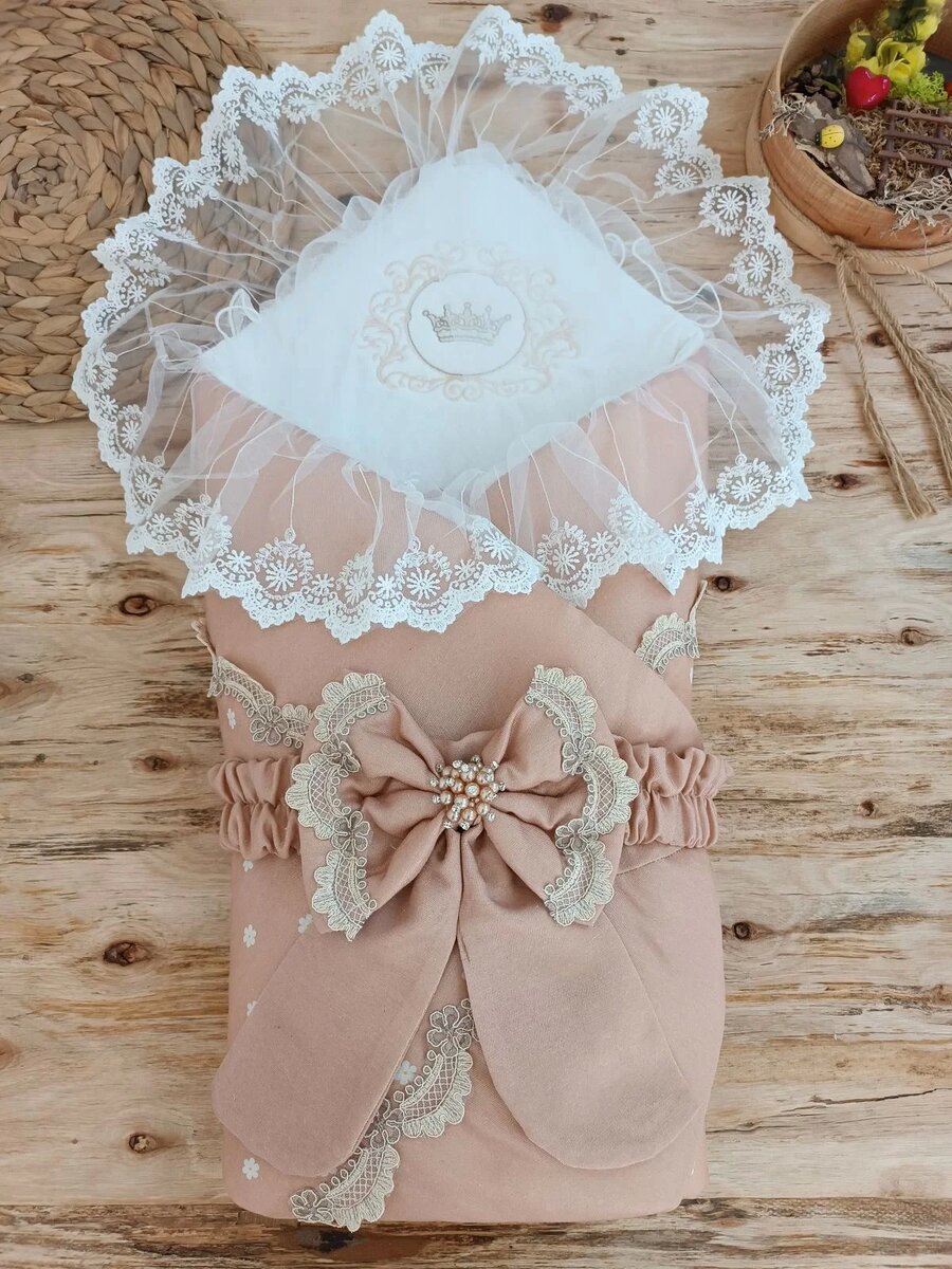 Yenidoğan Pamuk Papatya Desenli Trilüks Unisex Kundak Bebek Battaniyesi Kahverengi Yenidoğan Pamuk Papatya Desenli Trilüks Unisex Kundak Bebek Battaniyesi Kahverengi