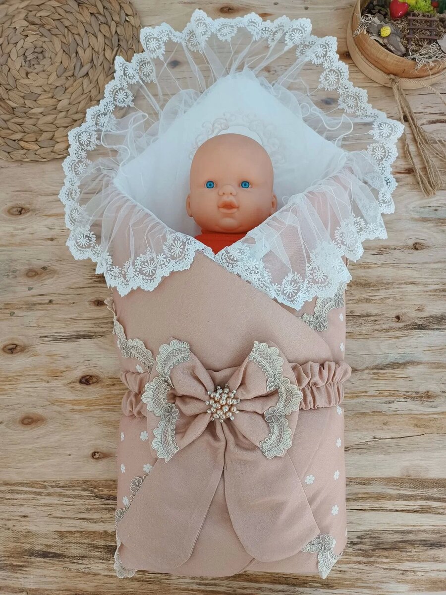 Yenidoğan Pamuk Papatya Desenli Trilüks Unisex Kundak Bebek Battaniyesi Kahverengi Yenidoğan Pamuk Papatya Desenli Trilüks Unisex Kundak Bebek Battaniyesi Kahverengi