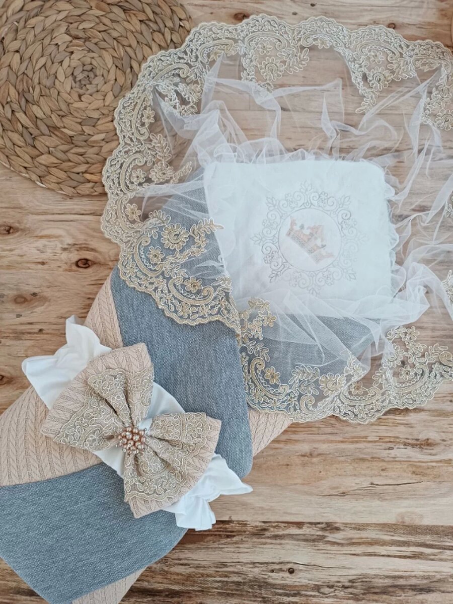 Yenidoğan Teri Cotton Taç Nakışlı Prizma Taş Kundak Bebek Battaniyesi Bej Yenidoğan Teri Cotton Taç Nakışlı Prizma Taş Kundak Bebek Battaniyesi Bej