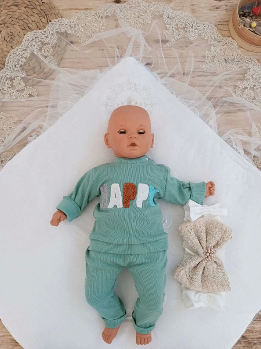 Yenidoğan Teri Cotton Taç Nakışlı Prizma Taş Kundak Bebek Battaniyesi Bej Yenidoğan Teri Cotton Taç Nakışlı Prizma Taş Kundak Bebek Battaniyesi Bej
