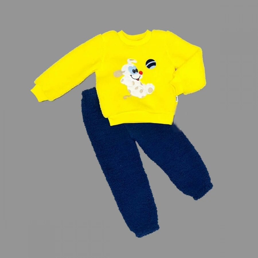 1-2-3 Yaş Toplu Köpek Nakışlı Kuzu Kumaş Sweat Pantolonlu Uzun Kollu Kız Erkek Bebek Takımı Sarı 1-2-3 Yaş Toplu Köpek Nakışlı Kuzu Kumaş Sweat Pantolonlu Uzun Kollu Kız Erkek Bebek Takımı Sarı