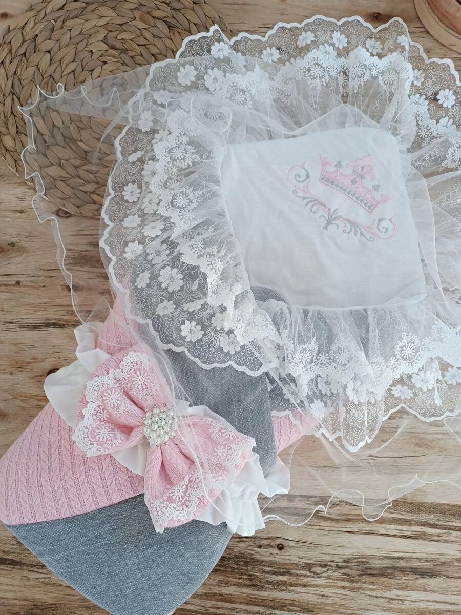 Yenidoğan Teri Cotton Taç Nakışlı Prizma Taş Kundak Bebek Battaniyesi Pembe Yenidoğan Teri Cotton Taç Nakışlı Prizma Taş Kundak Bebek Battaniyesi Pembe