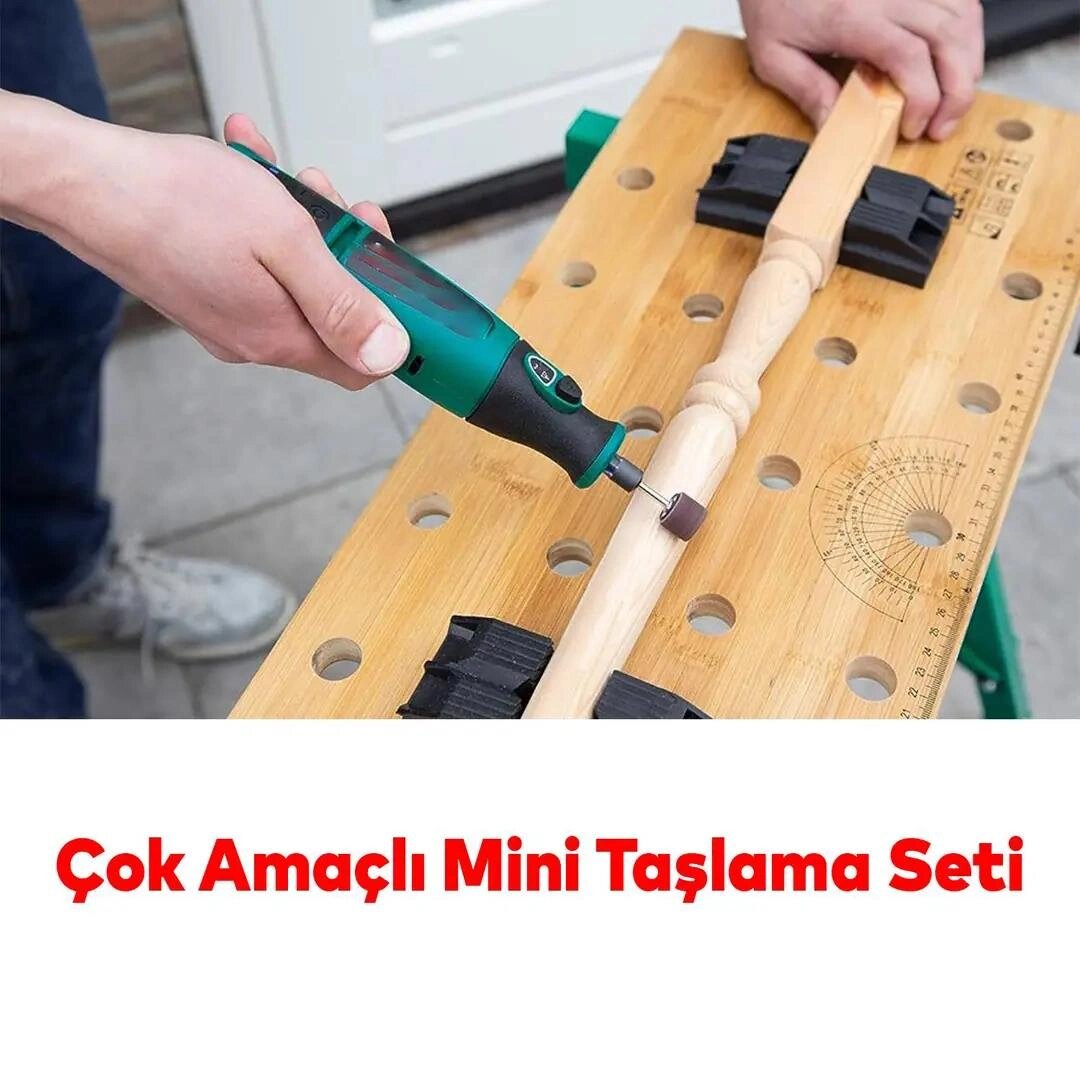 Gravür Seti 105 Parça Matkap Dramel Makine Uyumlu Kalıpçı Taşlama Zımparalama Polisaj Fırçalama Seti