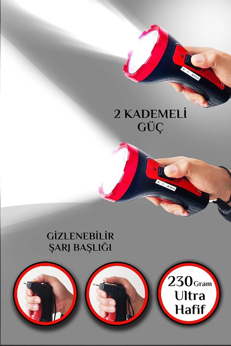 Şarjlı 10w Projektör Led El Feneri 2 Mod Aydınlatmalı Uzun Menzil Güvenlik Bekçi Polis Feneri Işıldak Şarjlı 10w Projektör Led El Feneri 2 Mod Aydınlatmalı Uzun Menzil Güvenlik Bekçi Polis Feneri Işıldak