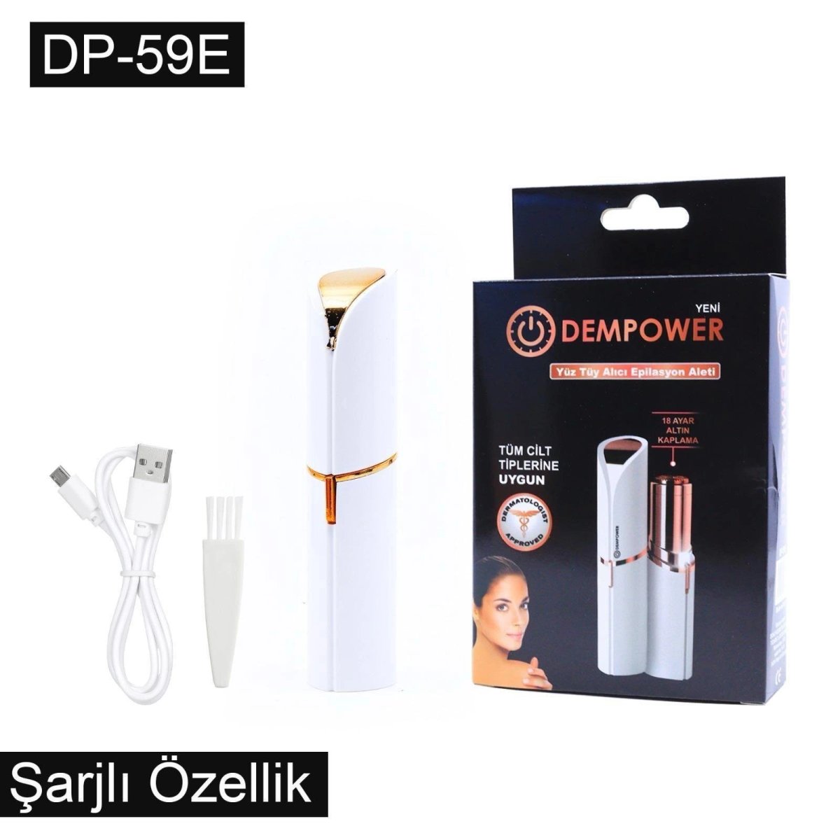 Şarjlı Yüz Tüy Alıcı Epilasyon Aleti Flawles Kısa