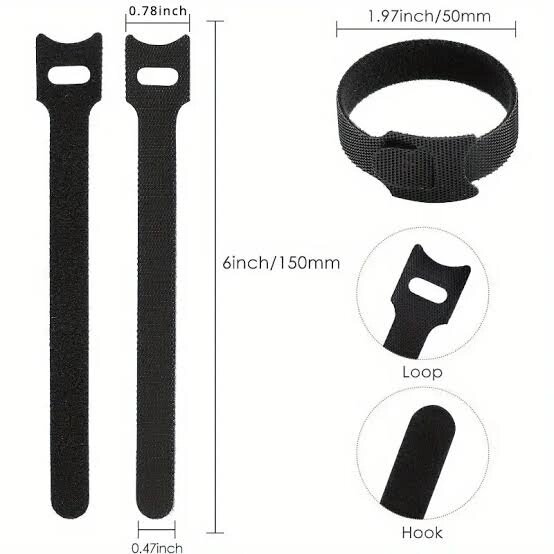 10'lu Cırt Cırtlı Kablo Düzenleyici Seti - 15cm