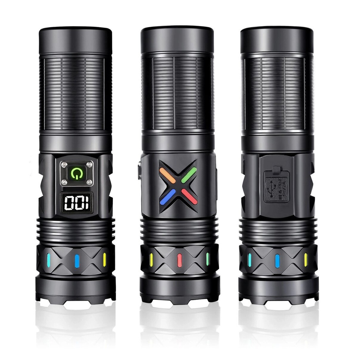 Bedotech Bd-5 30w Tg Led Alüminyum Alaşımlı Zoomlu Type-c Dijital Göstergeli Şarjlı El Feneri