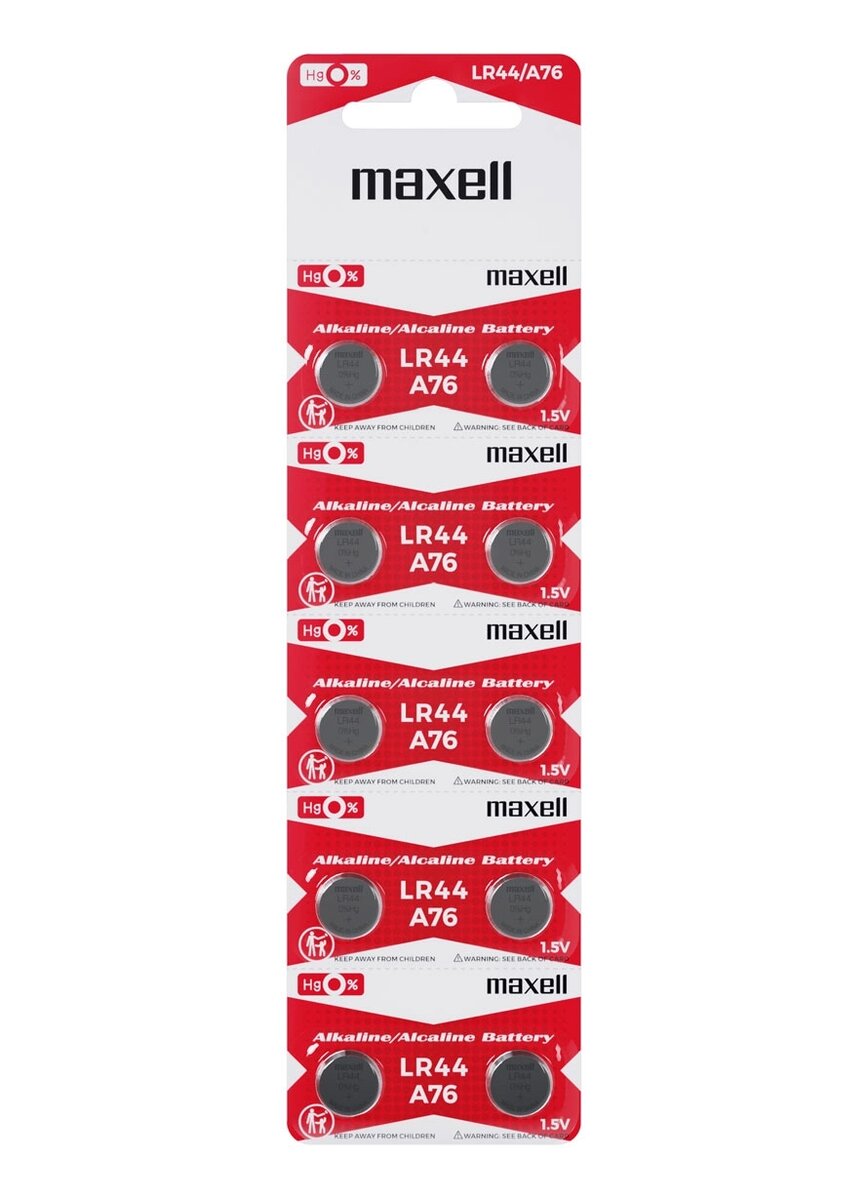 Maxell Lr44 Ag13 Sr44 A76 1.5v Alkalin Saat Pili 10 Adet