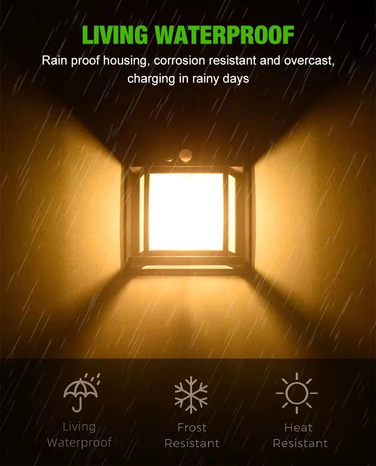 Fithome Or-228 Hareket Sensörlü Su Geçirmez Solar Bahçe Aydınlatma Duvar Lambası